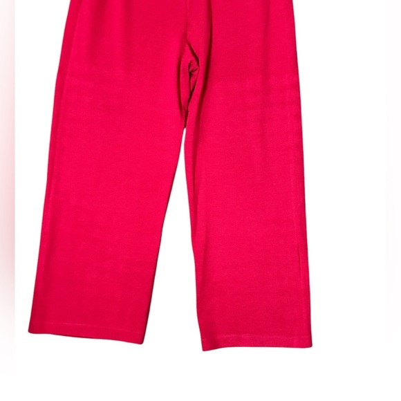 St. John Collection Pink/Red Knit Wide Leg Pants Size M - Picture 3 of 6